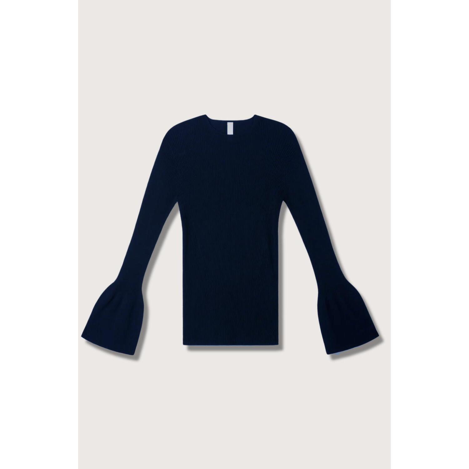 New Cfcl Women's Soft Portrait Bell Sleeve Top In Dark Navy